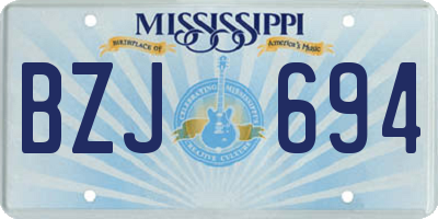 MS license plate BZJ694