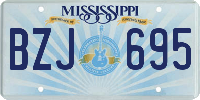 MS license plate BZJ695