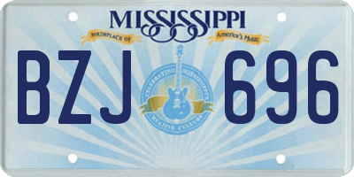 MS license plate BZJ696