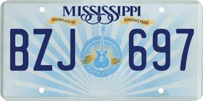 MS license plate BZJ697