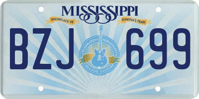 MS license plate BZJ699