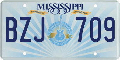 MS license plate BZJ709