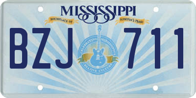 MS license plate BZJ711