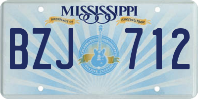 MS license plate BZJ712