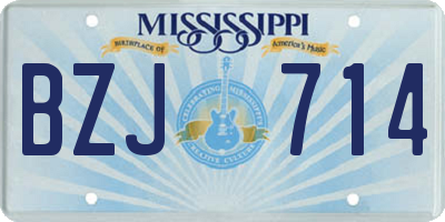 MS license plate BZJ714