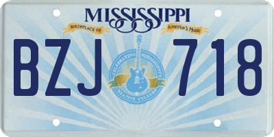MS license plate BZJ718