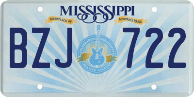 MS license plate BZJ722
