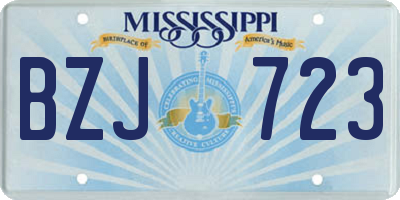 MS license plate BZJ723