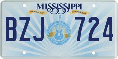 MS license plate BZJ724