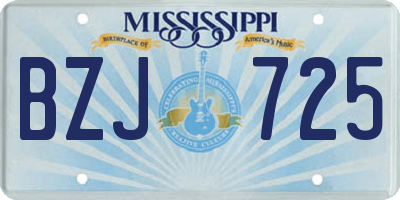 MS license plate BZJ725