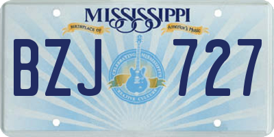 MS license plate BZJ727