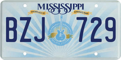 MS license plate BZJ729