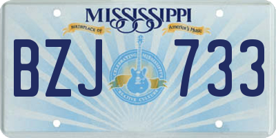 MS license plate BZJ733