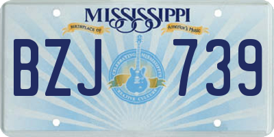 MS license plate BZJ739