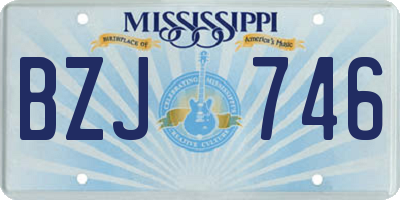 MS license plate BZJ746