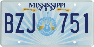 MS license plate BZJ751