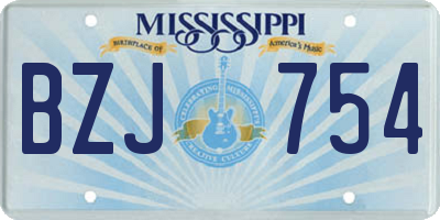 MS license plate BZJ754