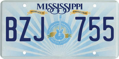 MS license plate BZJ755
