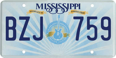 MS license plate BZJ759