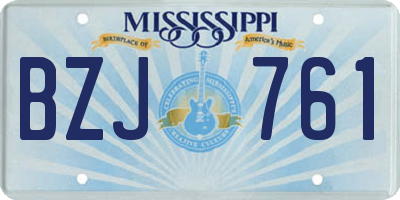 MS license plate BZJ761