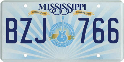MS license plate BZJ766