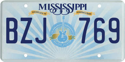 MS license plate BZJ769