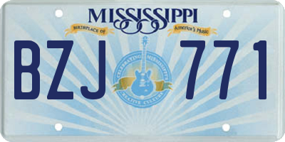 MS license plate BZJ771