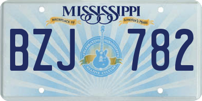 MS license plate BZJ782
