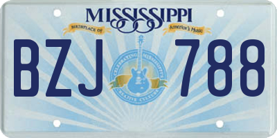 MS license plate BZJ788