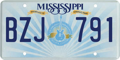 MS license plate BZJ791