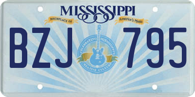 MS license plate BZJ795