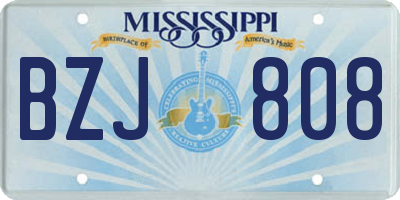 MS license plate BZJ808