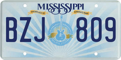 MS license plate BZJ809