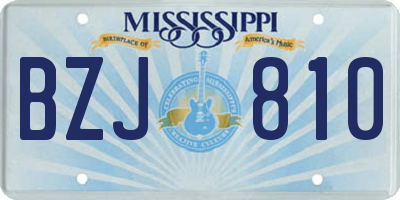 MS license plate BZJ810