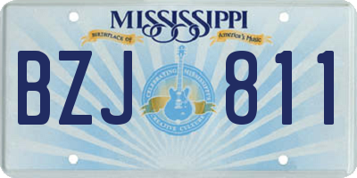 MS license plate BZJ811