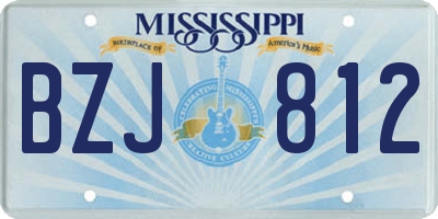 MS license plate BZJ812