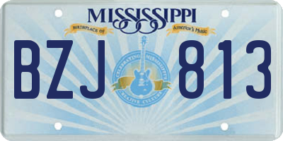 MS license plate BZJ813
