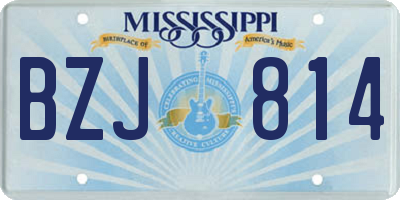 MS license plate BZJ814