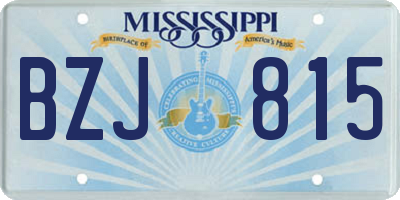 MS license plate BZJ815