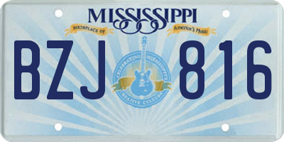 MS license plate BZJ816