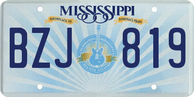 MS license plate BZJ819