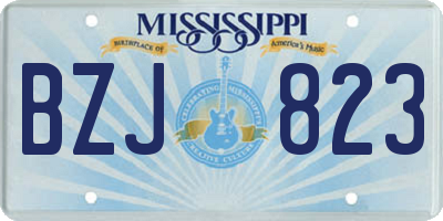 MS license plate BZJ823