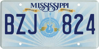 MS license plate BZJ824