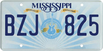 MS license plate BZJ825