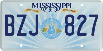 MS license plate BZJ827