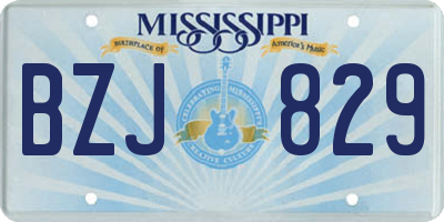 MS license plate BZJ829