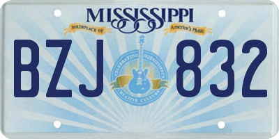 MS license plate BZJ832