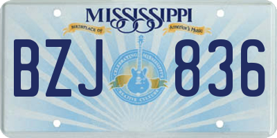 MS license plate BZJ836