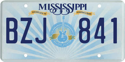 MS license plate BZJ841