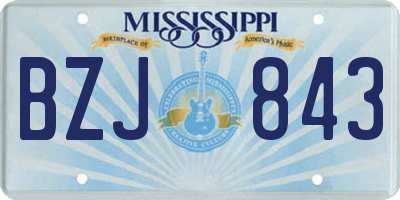 MS license plate BZJ843